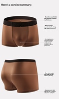Caleçons boxeurs mi-hauts sans coutures, antibactériens et respirants pour hommes, en tissu nylon, viscose et soie, couleur unie, en stock