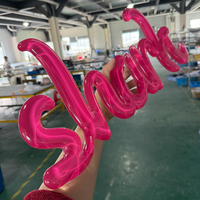 Lettres 3D en acrylique rose brillant personnalisées, effet gelée en résine transparente, décoration murale intérieure pour salon de beauté, logo de marque