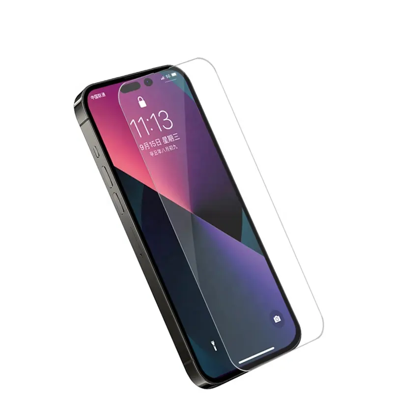 Iphone13 14 11 12 Pro Max에 대한 실크 인쇄 정전기 방지 화면 보호기 강화 유리 화면 보호기