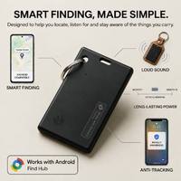Traceur de cartes en plastique compatible Google Find My pour Android, étanche à la poussière IP6X, pour localiser clés et portefeuille