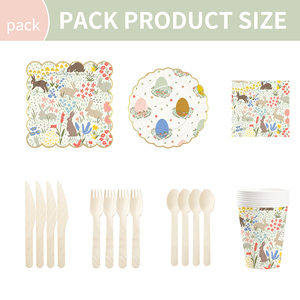 DAMAI Artículos para Fiestas de Cumpleaños Infantiles de Pascua, Servilletas de Papel Desechables con Diseño de Huevos de Pascua, Forma Redonda, Vasos y Platos - Product Image 6