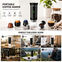 Mesin Kopi Espresso Otomatis Elektrik Baterai USB 3-in-1 Pembuat Kapsul Portabel untuk Penggunaan Luar Ruangan & di Mobil