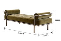 Banc de style Bauhaus, banc long design en acier inoxydable pour réception de café, magasin de vêtements et tabouret de bout de lit pour chambre