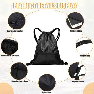 <b>Large</b> Capacity Outdoor Travel Drawstring Gym Sport <b>Bag</b> Waterproof Custom Logo Basketball Shoe <b>Bag</b> Polyester Promotional Price - Product Image 4