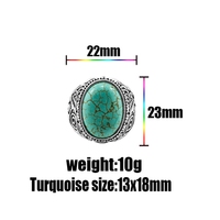 Bagues de couleur Turquoise pour femme et homme, anneau en alliage de Zinc, argent, tungstène, titane, Vintage, style bohème, fête, quotidien