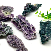 Vente en gros de grappes de cristal d'agate de raisin naturelle, spécimen minéral de petite taille, agate de raisin violette pour la décoration intérieure