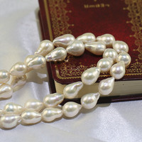 Edison – perles baroques de 9 à 10mm de long, goutte d'eau douce blanche irrégulière, perles de culture réelles, 3A