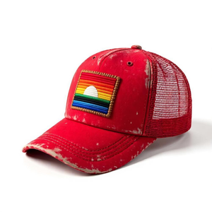 5 Panel Trucker <b>Cap</b> Custom Logo 3D Embroidered High Profile Trucker <b>Cap</b> Mesh Back Snapback <b>Cap</b> <b>Men</b> Golf Trucker Hat - Product Image 2