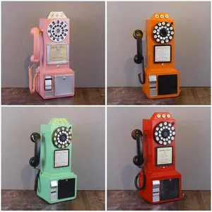 Ornements décoratifs vintage, accessoires photo pour la décoration de bars et restaurants, cadeau, modèle de cabine téléphonique en métal et fer forgé, vente chaude - Product Image 3