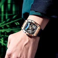 OEM ODM Nouvelle Montre-Bracelet Masculine de Luxe Populaire, Squelette en Acier Inoxydable Étanche, Mouvement Mécanique Automatique