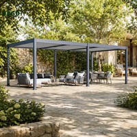 Modernes Lamellendach-System Wasserdichter Gartenpavillon Freistehend 3x3 4x4m Manuelle Steuerung Bioklimatische Lamellenpergola