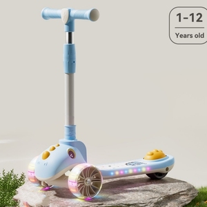 Patinete Infantil 2026 para Niños de 2 a 12 Años, Plegable, con Asiento Ajustable, de Empuje, con Tres Ruedas de PU - Product Image 1
