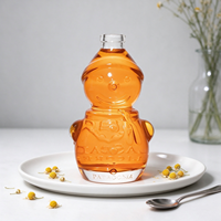 Bouteille en verre transparente de 300 ml en forme de bonhomme de neige, emballage rond pour spiritueux, bouchon en liège, pour vin, whisky, vodka, jus