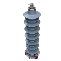 Parafoudre à oxyde de zinc sans interstice HY5WZ-51/134 5kA 65kA à base de bride en caoutchouc de silicone pour protection contre la foudre 35kV