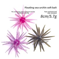 Leurre Bionique Transfrontalier Flottant Épineux de Mer Souple Taille Moyenne-Grande avec Perforations Design Réaliste pour Achigan des Eaux Sauvages Black-Pit