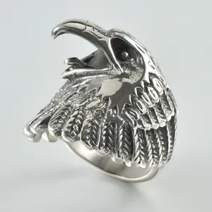 316L Edelstahl Metall Hip Pop Skelett Ringe für Männer Eagle Wolf Finger Mode Punk Daumen Ring Schmuck Zubehör