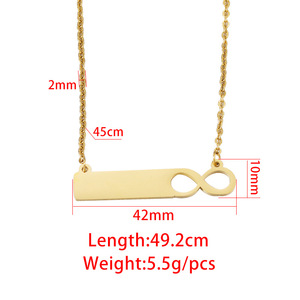 <span class=keywords><strong>Collier</strong></span> <span class=keywords><strong>Infini</strong></span> <span class=keywords><strong>Personnalisé</strong></span> en Acier Inoxydable Poli Miroir pour <span class=keywords><strong>Femme</strong></span> et Fille, Design Chiffre Huit, <span class=keywords><strong>Collier</strong></span> <span class=keywords><strong>Infini</strong></span> Vierge - Product Image 2