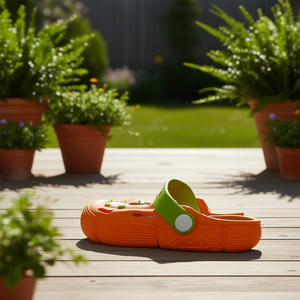 Ciabatte con Cinturino Arancione e Verde per Donne, Suola da 15mm Antiscivolo, Scarpe Sportive Estive con Punta Aperta in EVA - Product Image 2