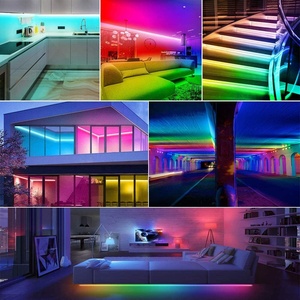 Kit completo de tiras de luces LED para el hogar, Control de aplicación inteligente <span class=keywords><strong>Magic</strong></span> Home Pro, sin HUB, Wifi, RGB, 5050, compatible con asistente de Google Alexa, envío directo - Product Image 6