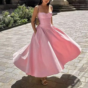 Abito Estivo da Festa di Tendenza con Stile Retrò Francese, <span class=keywords><strong>Sexy</strong></span> con Bretelle e Vita Stretta, Vestito Lungo Plus Size Aderente - Product Image 6
