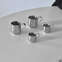Mini-carafe concentrée vintage en acier inoxydable avec poignée, pour café, sucre, sauce, lait, style minimaliste