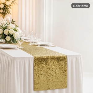 Nappe de table à sequins <span class=keywords><strong>en</strong></span> gros, 30,5 cm de large, <span class=keywords><strong>en</strong></span> polyester, pour mariage, fête, banquet, décoration de table, 182 cm, 275 cm, plusieurs couleurs - Product Image 1