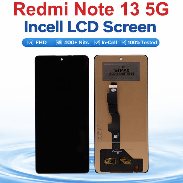 Factory a Grade 6.67 Inch Incell LCD Screen Replacement for Redmi Note 13 5G Display Touch Digitizer Assembly Durable Use