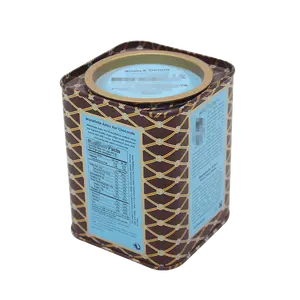 뚜껑에 플러그가있는 맞춤형 빈티지 직사각형 커피 차 주석 상자 밀폐 차 상자 주석