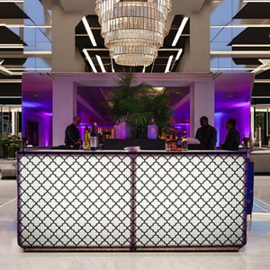 Dreamlike 2020 barra <span class=keywords><strong>alta</strong></span> LED mostrador <span class=keywords><strong>Mesa</strong></span> diseño contemporáneo muebles de Metal para comercial al aire libre Club fiesta Hotel para Centro Comercial - Product Image 2