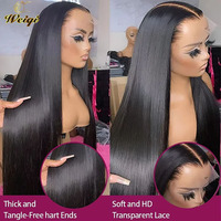 Perruque frontale sans colle de 40 pouces avec dentelle HD complète, perruque de cheveux indiens vierges bruts alignés sur les cuticules, perruques de cheveux humains non traités 100 % avec dentelle frontale
