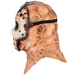 Masque intégral en latex de zombie déchiré avec plaies <span class=keywords><strong>sanglantes</strong></span>, dents apparentes, cou et épaules déchirés, pour fête d'horreur effrayante - Product Image 4