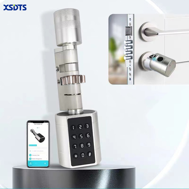 SXS01-IL Biometric Smart Lock Aluminum Alloy Keyless Entry Work with Tuya WiFi Control Adjustable Code Digital Door Lock