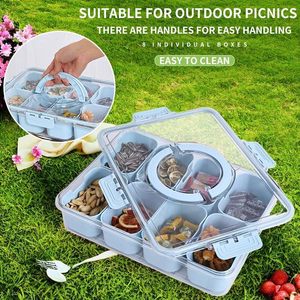 Boîte à goûter portable, récipient à fruits, récipient à nourriture, <span class=keywords><strong>plateau</strong></span> à goûter à compartiments séparés <span class=keywords><strong>avec</strong></span> <span class=keywords><strong>couvercle</strong></span> - Product Image 6