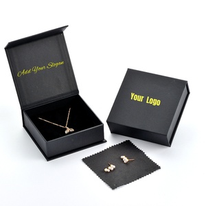 PackSecret Custom Logo White Black Magnetic <b>Gift</b> Box Paper <b>Earring</b> Bracelet Necklace Jewelry Packaging <b>Boxes</b> - Product Image 2