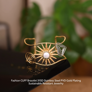 กำไลข้อมือแฟชั่น สแตนเลสสตีล 316L ชุบทอง PVD ทนทาน เป็นมิตรต่อสิ่งแวดล้อม - Product Image 3