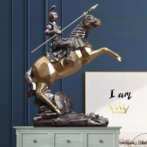 2024 Venda Quente Grande Viking Estátua Geral WJB22-24 with Armadura Ornamento e Resina Hatchet Estilo Religioso HomeDecoration - Product Image 2