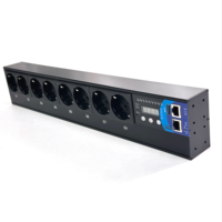 PDU intelligent pour rack 220V 16A avec prises allemandes, 8 prises, enregistrement de mémoire, USB, température/humidité, RPM, IR, HTTP/HTTPS, salle de télécommunications, personnalisable