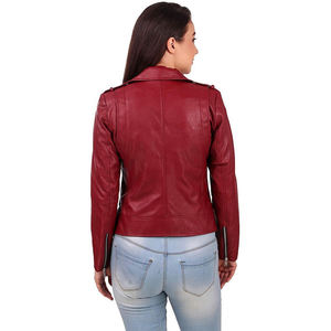 Chaqueta de Cuero para Mujer 2026, Nueva, Personalizada, de Piel de Oveja, de Alta Calidad, Transpirable, con Cuello Alto, Resistente al Viento, de Secado Rápido y Ecológica - Product Image 6