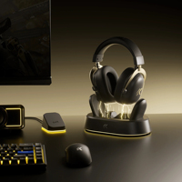Casque de jeu MCHOSE V9 Turbo+ avec haut-parleur de 60 mm, faible latence, 4 modes sans fil, charge magnétique, base RGB, casque FPS