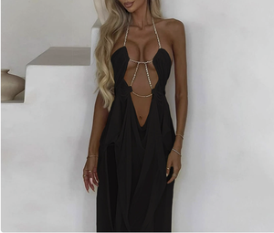 Abito Estivo 2026 Nuovo Stile Vacanza Sexy Hot Girl in Rete Trasparente con Scollo Basso e Halter per Donna - Product Image 4