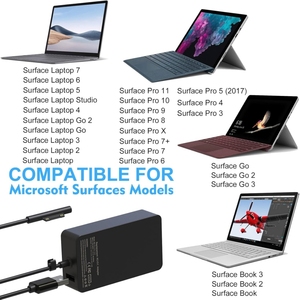 Nouveaux chargeurs adaptateurs 15V 8A 127W pour ordinateur portable, adaptateur secteur AC/DC pour Microsoft Surface Book 3/ 2/ 1 <span class=keywords><strong>Pro</strong></span> 3/4/<span class=keywords><strong>5</strong></span>/6/7/X avec port USB 5V/1A - Product Image 3