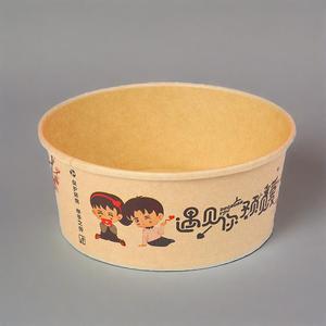 Tazón de papel para llevar ecológico personalizado al por mayor, contenedor de comida, tazón de comida Kraft, tazón de papel con tapa - Product Image 1