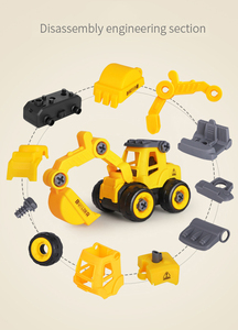 Nouveau design de puzzle DIY, véhicule d'ingénierie détachable, <span class=keywords><strong>camion</strong></span> de pompiers, jouet pour enfants, voiture, excavatrice coulissante - Product Image 6