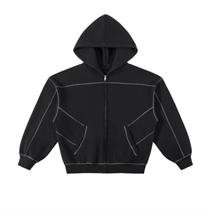 เสื้อฮู้ดซิปแบบสวมใส่สบายสำหรับฤดูหนาว ขายส่ง คุณภาพสูง สำหรับผู้ชายและผู้หญิง ทรงโอเวอร์ไซส์ ผ้าฟลีซ ล้างสีแบบแอซิดวอช พิมพ์ลายดิจิตอล ผ้าฝ้าย 100% - Product Image 1