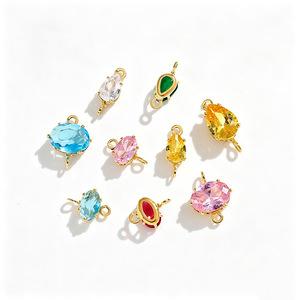 Pendentifs en zircon coloré de Nantong, en forme de cœur, ovale, goutte d'eau, en verre, accessoires de bijoux DIY pour la fabrication de bracelets - Product Image 5