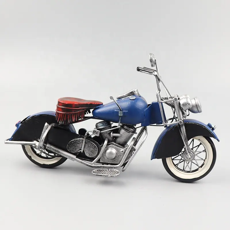ブリキの手工芸品シミュレーションオートバイバーウィンドウコレクション装飾品装飾品ヴィンテージインドのオートバイモデル