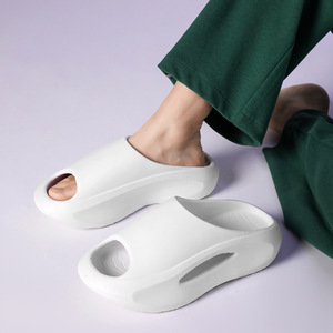 Sandales d'été blanches à bout ouvert pour hommes, à semelle épaisse, rehaussantes, respirantes, pour la plage et l'extérieur - Product Image 1