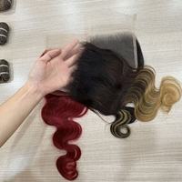 Cheveux Humains Remy de Qualité Supérieure, Couleur Personnalisée, Dentelle Transparente 5*5, Closure Sans Colle, Lot de Cheveux Bruts Cambodgiens avec Closure
