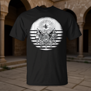 T-shirt con bandiera dell'Ottomania, nera, da uomo, girocollo, a maniche corte, promozionale - Product Image 2
