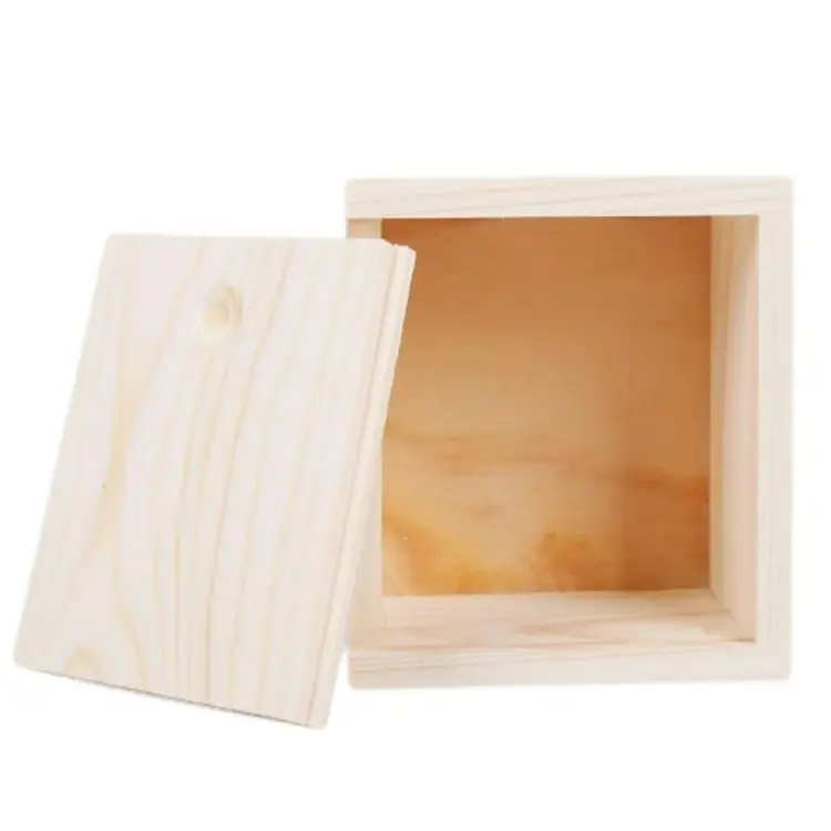 Boîte en bois avec couvercle coulissant Boîte à caisse en bois Artisanat en bois